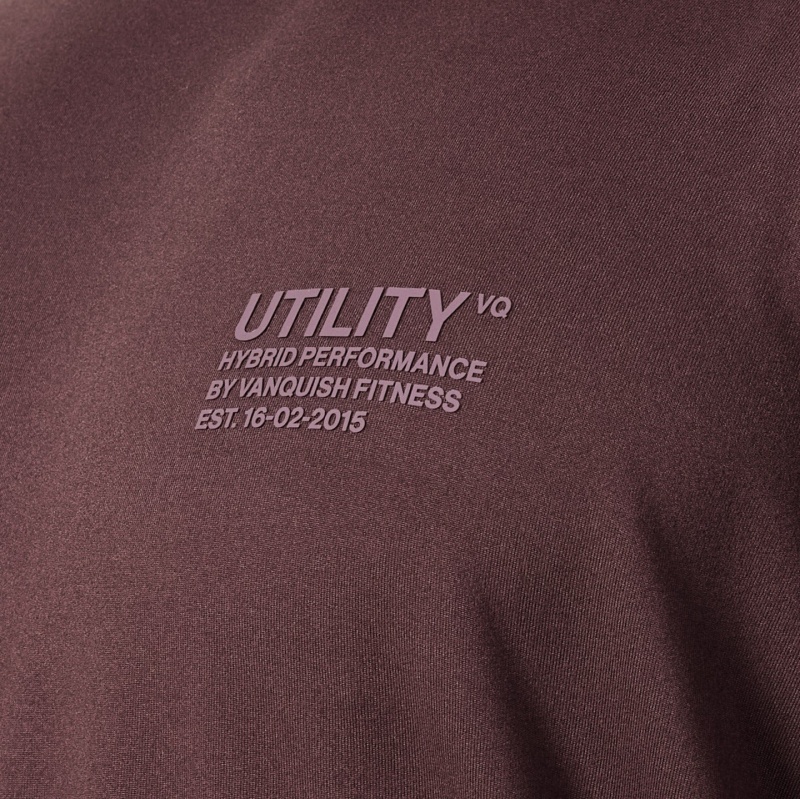 Vanquish Fitness Utility Plum Oversized T Shirt Plum | KEXW98231