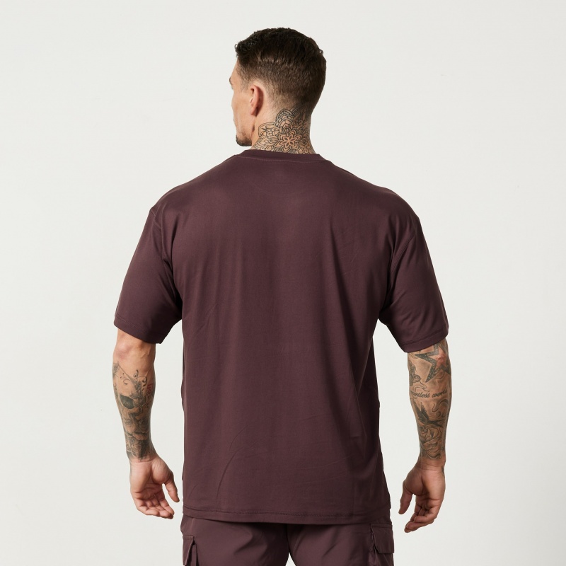 Vanquish Fitness Utility Plum Oversized T Shirt Plum | KEXW98231