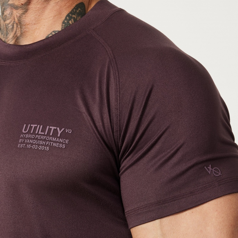 Vanquish Fitness Utility Plum T Shirt Plum | BDRI53847