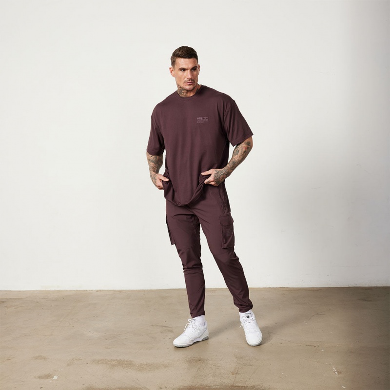 Vanquish Fitness Utility Plum Tapered Cargo Pants Plum | IFDX85739