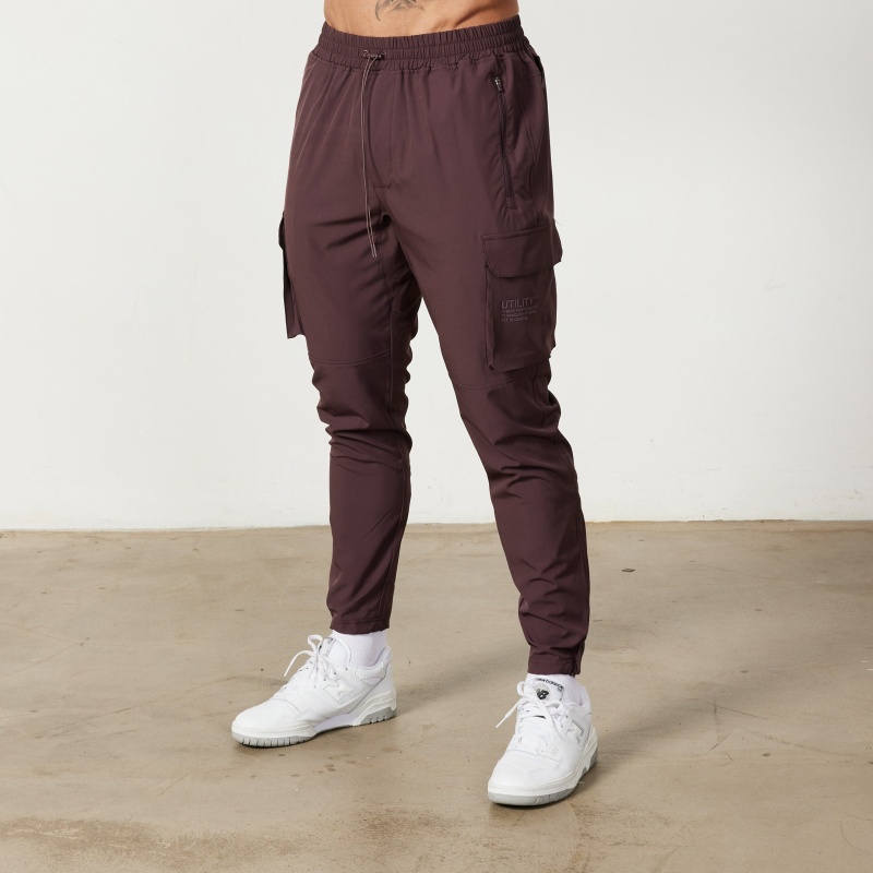 Vanquish Fitness Utility Plum Tapered Cargo Pants Plum | IFDX85739