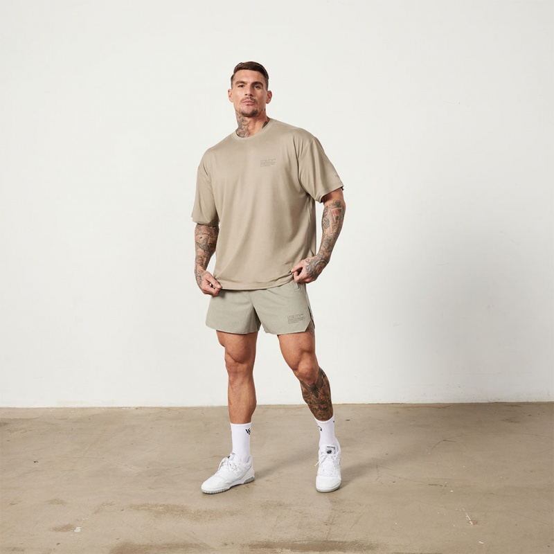 Vanquish Fitness Utility Stone Oversized T Shirt Stone | ETCI63870