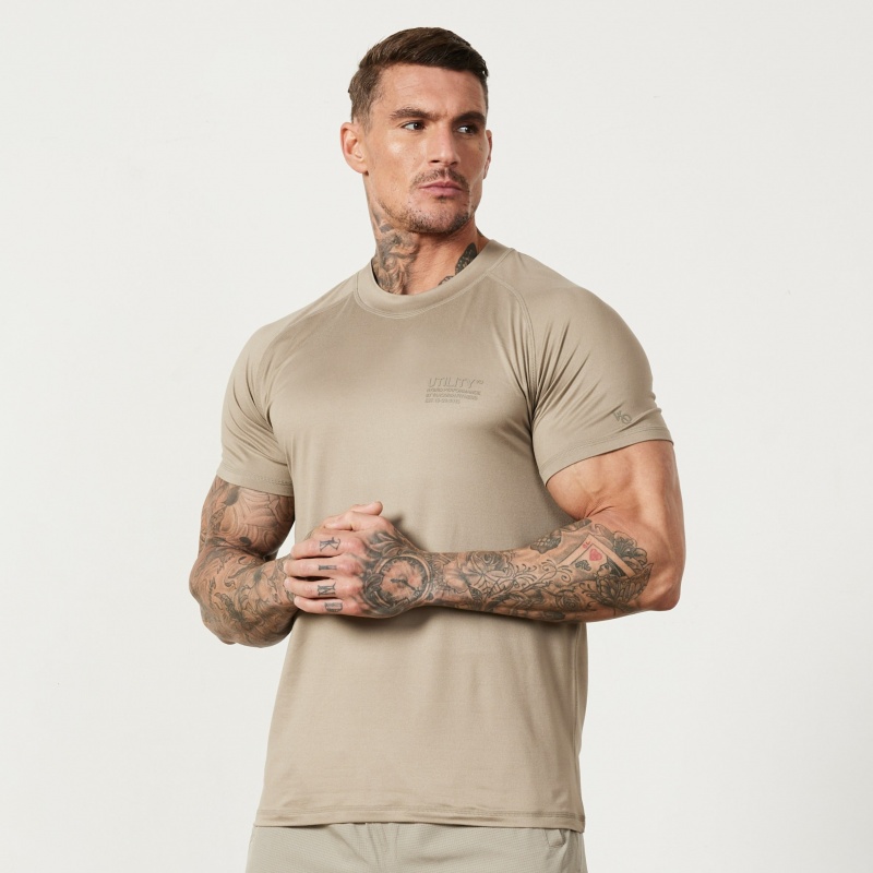 Vanquish Fitness Utility Stone T Shirt Stone | KBCQ96350