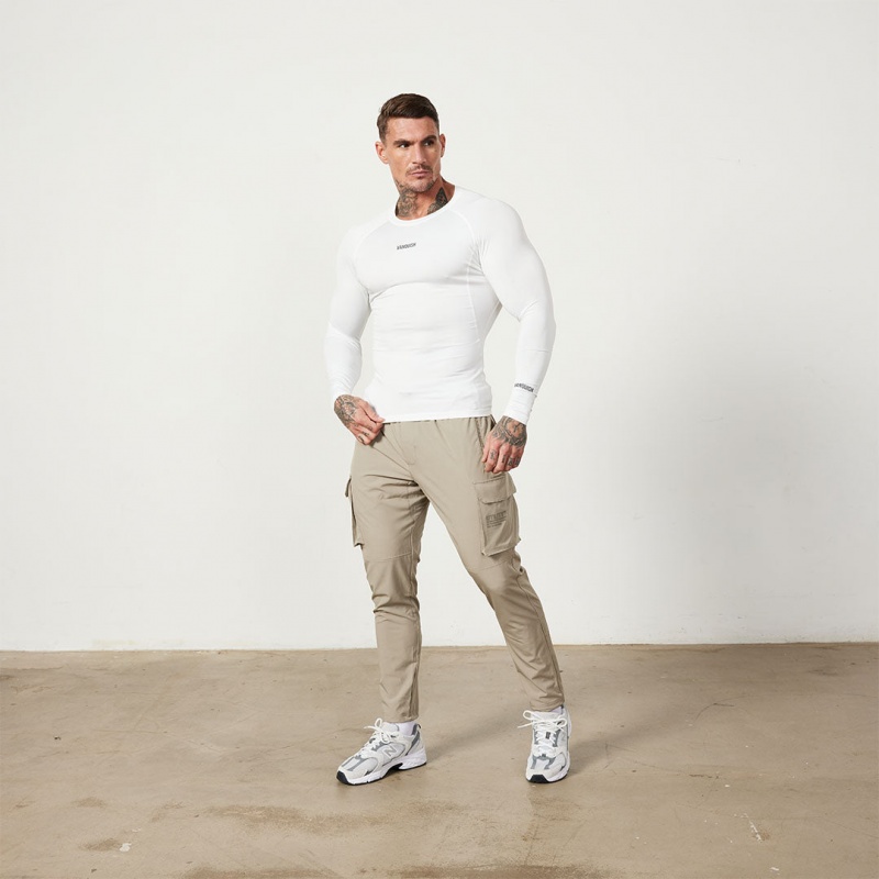 Vanquish Fitness Utility Stone Tapered Cargo Pants Stone | ZJQT36274