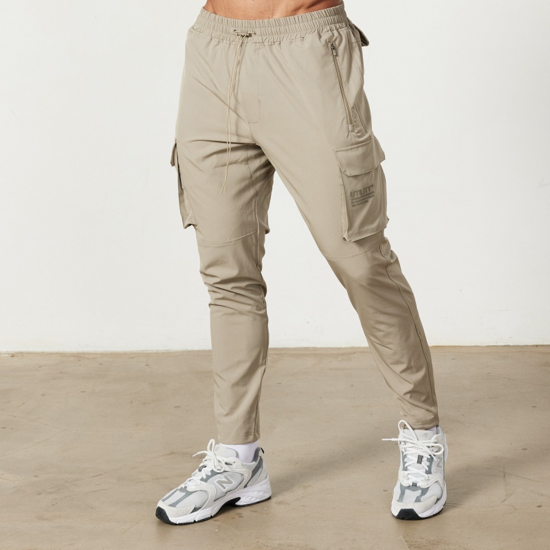 Vanquish Fitness Utility Stone Tapered Cargo Pants Stone | ZJQT36274