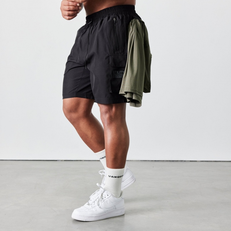 Vanquish Fitness Utility V2 Black Cargo Shorts Black | KFYC21846