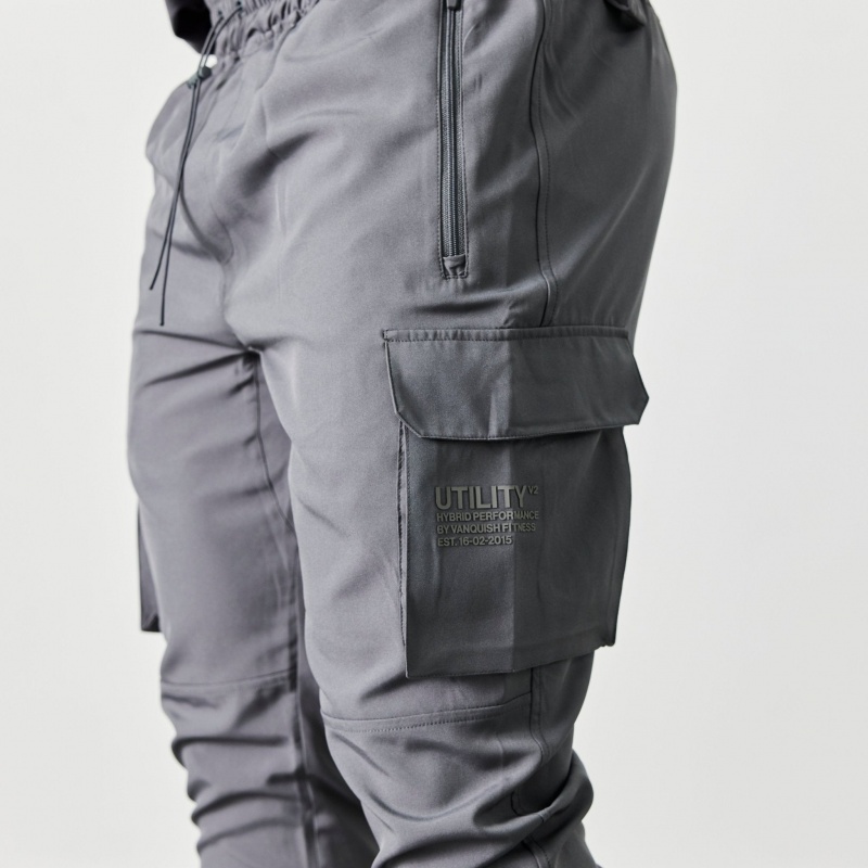 Vanquish Fitness Utility V2 Grey Tapered Cargo Pants Grey | LOME81043