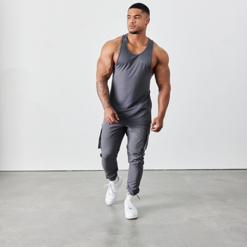 Vanquish Fitness Utility V2 Grey Tapered Cargo Pants Grey | LOME81043