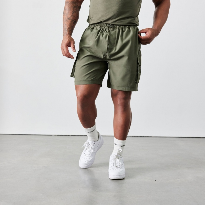 Vanquish Fitness Utility V2 Khaki Cargo Shorts Khaki | NPVO63514