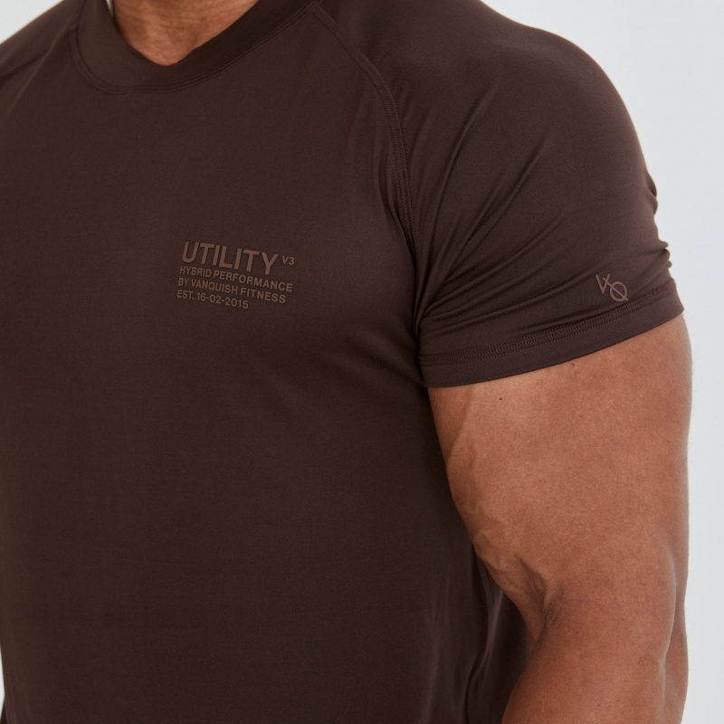 Vanquish Fitness Utility V3 Brown T Shirt Brown | OFGM86370