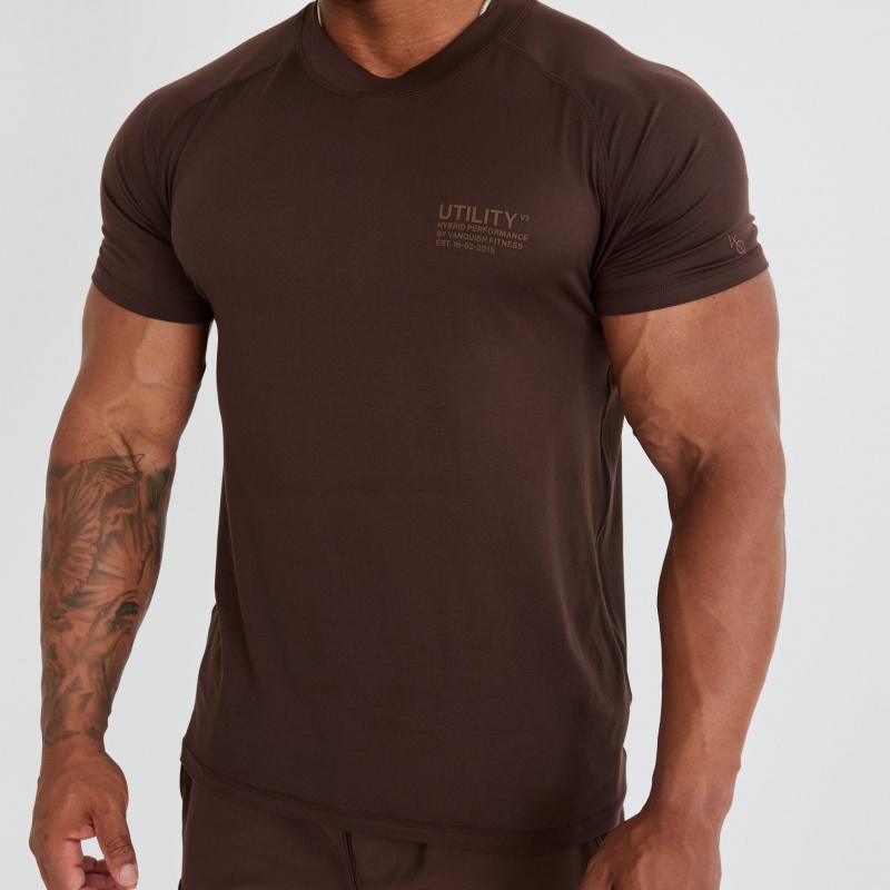 Vanquish Fitness Utility V3 Brown T Shirt Brown | OFGM86370