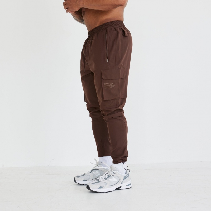 Vanquish Fitness Utility V3 Brown Tapered Cargo Pants Brown | INPJ79604