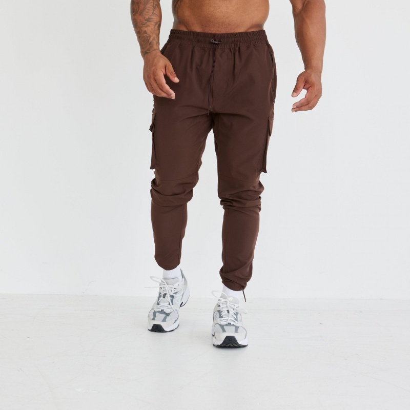 Vanquish Fitness Utility V3 Brown Tapered Cargo Pants Brown | INPJ79604