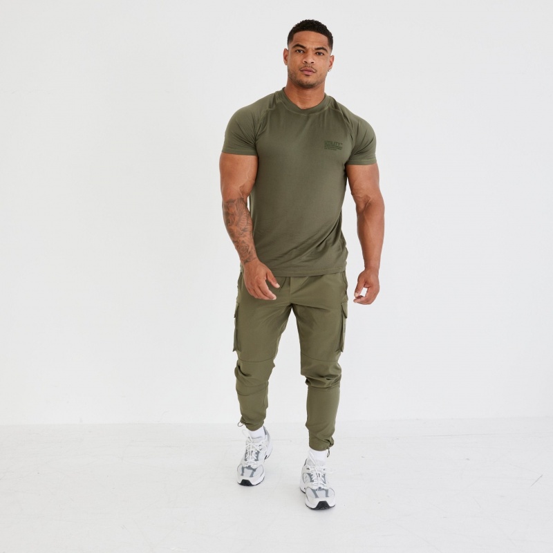 Vanquish Fitness Utility V3 Khaki T Shirt Khaki | UWQN76810