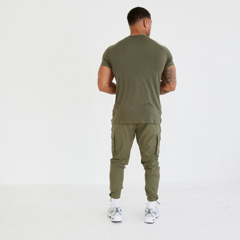 Vanquish Fitness Utility V3 Khaki T Shirt Khaki | UWQN76810