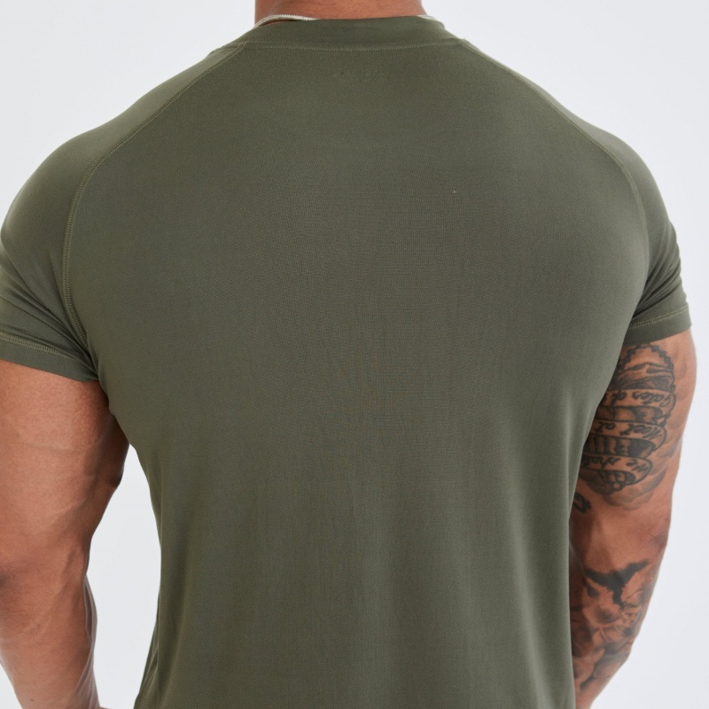 Vanquish Fitness Utility V3 Khaki T Shirt Khaki | UWQN76810