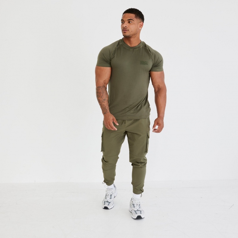 Vanquish Fitness Utility V3 Khaki T Shirt Khaki | UWQN76810