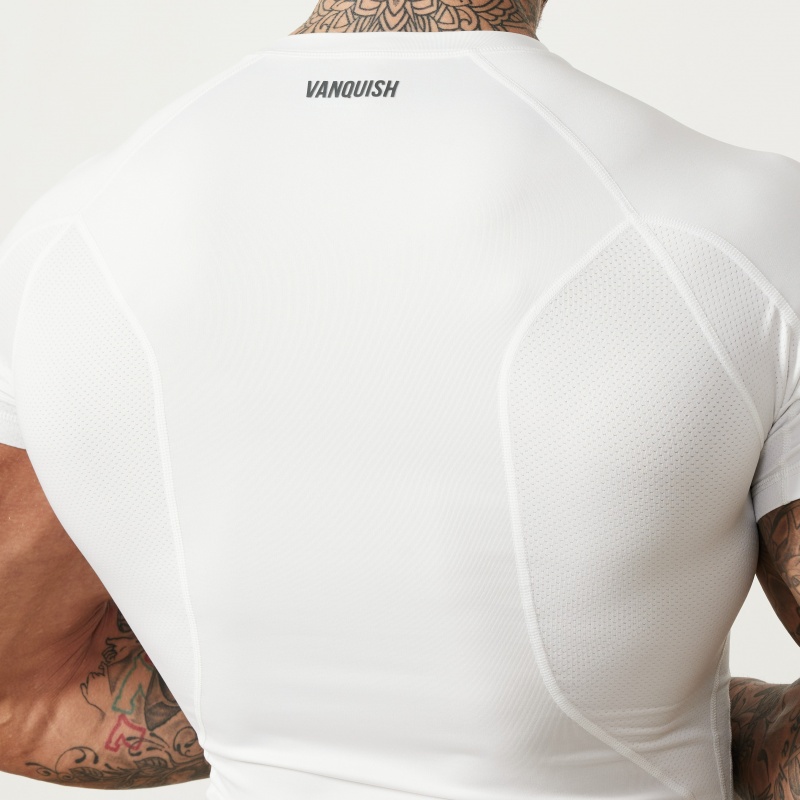 Vanquish Fitness Utility White Short Sleeve Base Layer Top White | YRSK24067