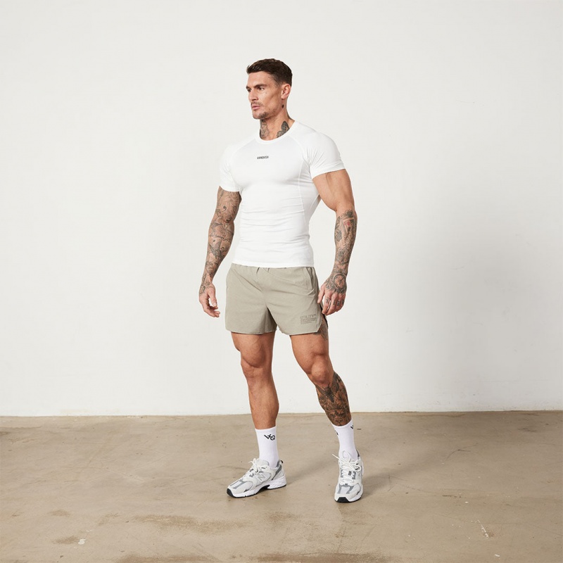 Vanquish Fitness Utility White Short Sleeve Base Layer Top White | YRSK24067