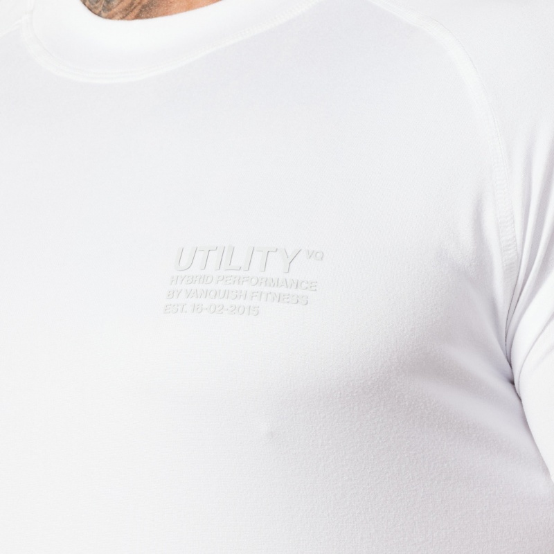 Vanquish Fitness Utility White T Shirt White | OAKQ53672