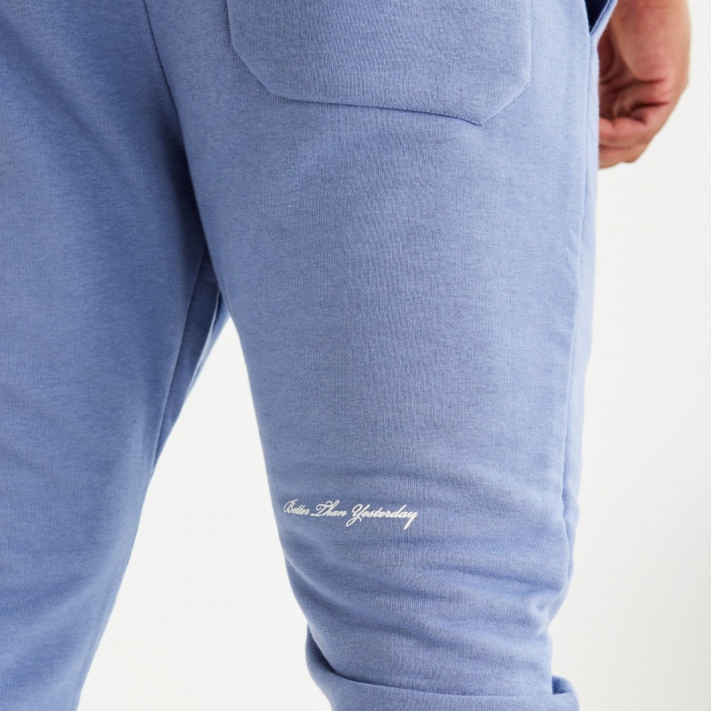 Vanquish Fitness Washed Blue Varsity Tapered Sweatpants Washed Blue | JBEY62930