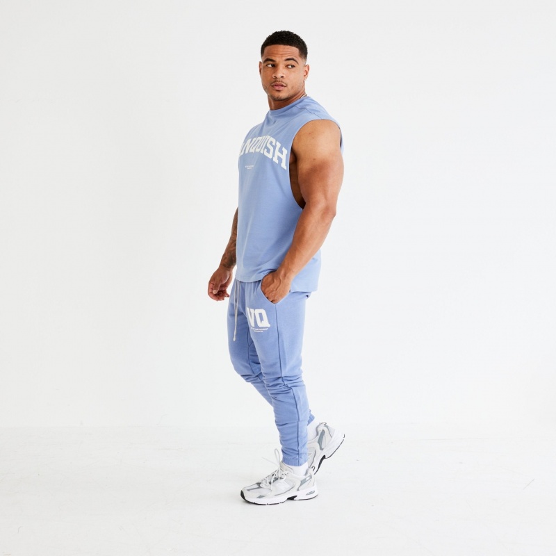 Vanquish Fitness Washed Blue Varsity Tapered Sweatpants Washed Blue | JBEY62930